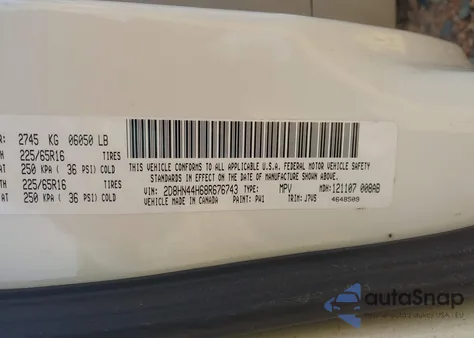 2008 Dodge Grand Caravan Se from USA, damaged, VIN 2D8HN44H68R676743